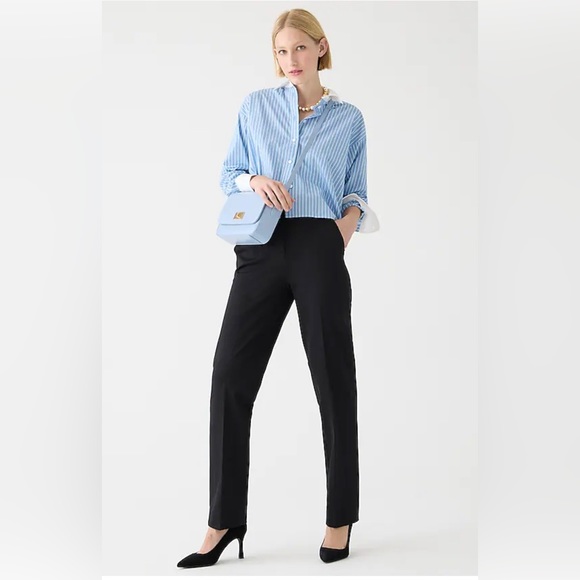 J. Crew Kate Straight Leg Pant in Bi-Stretch in Wool Blend | Navy | Size 16T - Picture 2 of 9